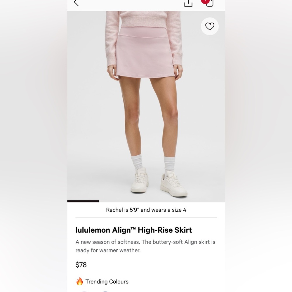lululemon athletica Pink A-Line Skirt